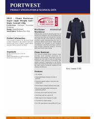 Flame Resistant Super Light Weight Coverall